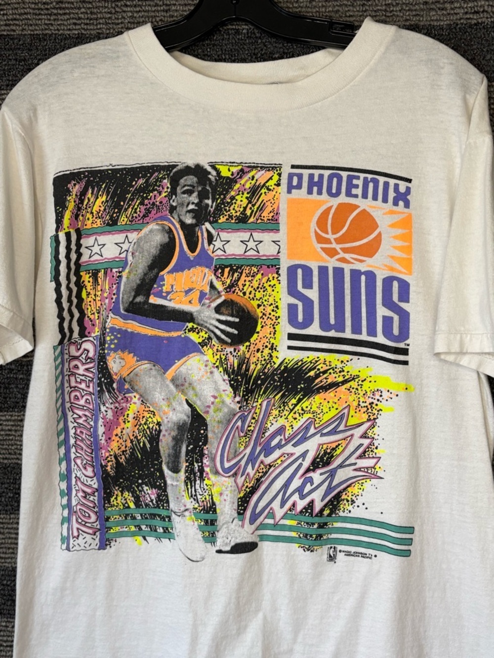 Vintage 80’s Magic Johnson T’s Tom Chambers Phoenix Suns Single Stitch T-Shirt S - Picture 2 of 8
